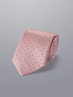 Cravate Charles Tyrwhitt en soie à pois résistante aux taches