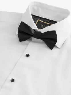 Cravate texturée blanche/Noir Nœud - Ajustement régulier - Lot de cravates Coupe classique à double poignet et nœud de cravate