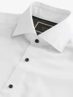 Cravate texturée blanche/Noir Nœud - Ajustement régulier - Lot de cravates Coupe classique à double poignet et nœud de cravate