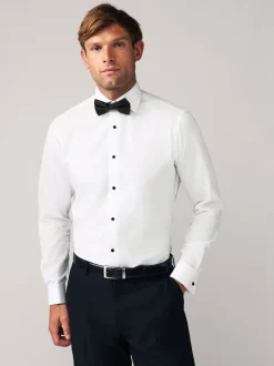Cravate texturée blanche/Noir Nœud - Slim Fit (Slim Fit) - Chemises et Nœud papillon Lot