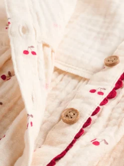 Cream/ cerise rouge - Hauts et Pantalons bébé à Manches longues Ensemble 2 pièces (0mois-2ans)