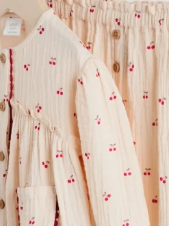 Cream/ cerise rouge - Hauts et Pantalons bébé à Manches longues Ensemble 2 pièces (0mois-2ans)