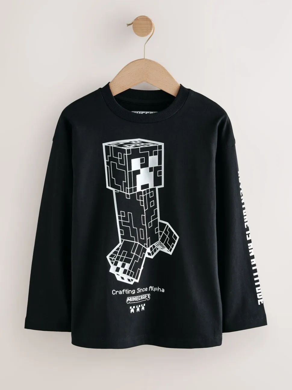 Creeper noir - T-shirt Minecraft à manches longues (3-16ans)