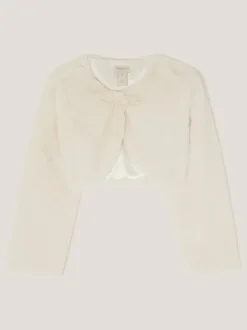 Crème - Boléro Monsoon Marie à nœud en fausse fourrure