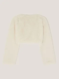 Crème - Boléro Monsoon Marie à nœud en fausse fourrure