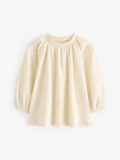Crème - Chemisier à manches longues et col froncé (3mths-7yrs)
