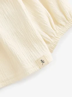 Crème - Chemisier à manches longues et col froncé (3mths-7yrs)