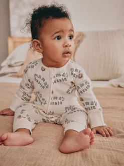 Crème - Combinaison de nuit bébé sans pieds zippée Family Two Way (0-18mois)