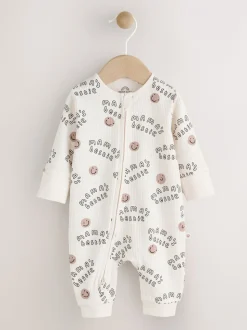 Crème - Combinaison de nuit bébé sans pieds zippée Family Two Way (0-18mois)