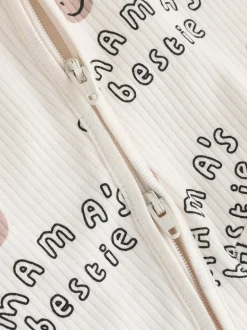 Crème - Combinaison de nuit bébé sans pieds zippée Family Two Way (0-18mois)