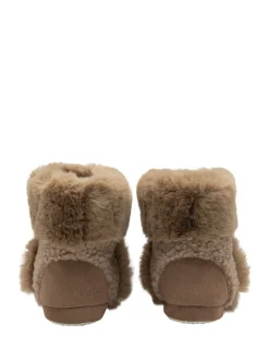 Crème - Dunlop Bootee Pom Pom Faux Chaussons