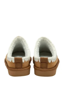 Crème - Dunlop Chaussons mules Whipstitch en faux daim