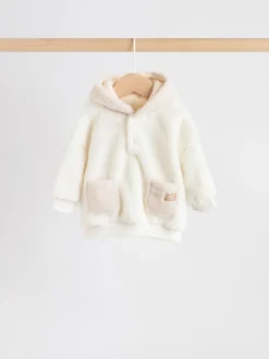 Crème - Ensemble bébé sweat à capuche et jogging Borg (0mois-2ans)
