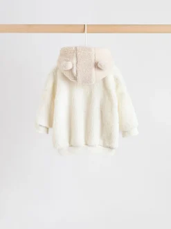 Crème - Ensemble bébé sweat à capuche et jogging Borg (0mois-2ans)
