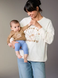 Crème - Ensemble sweat-shirt de grossesse court