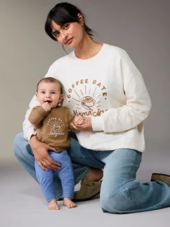 Crème - Ensemble sweat-shirt de grossesse court