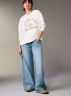 Crème - Ensemble sweat-shirt de grossesse court