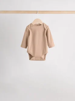 Crème - Lot de 5 bodys à manches longues pour bébé