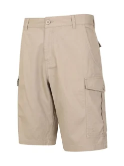 Crème - Mountain Warehouse Mens Lakeside 100% Cotton Cargo Shorts