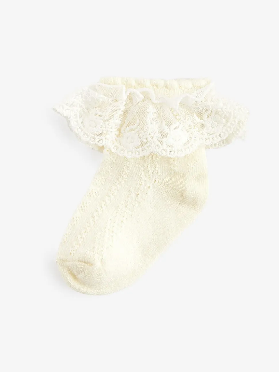 Crème - Paquet de chaussettes en dentelle d'occasion 1 (0mois-2ans)
