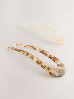 Crème - Épingle à cheveux en résine