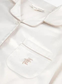 Crème - Pyjama de Noël The Little Tailor boutonné en satin pour enfant