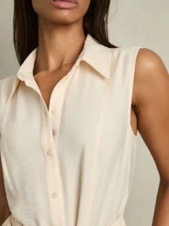 Crème - Reiss Millie Ceinturé Beach Cover-Up Combinaison