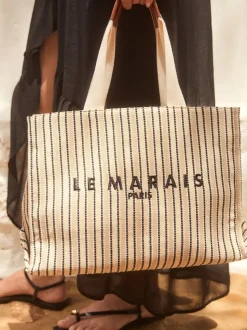 Crème - Sac à bandoulière en toile structurée