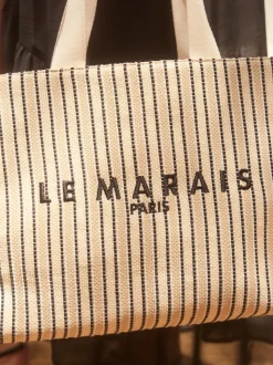 Crème - Sac à bandoulière en toile structurée