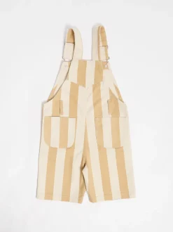 Crème - Salopette Shorts rayée gen