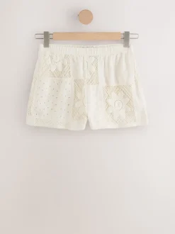 Crème - Short d’été au crochet
