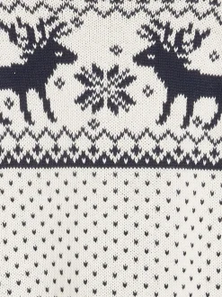 Crème - The Little Tailor - Pull de Noël en forme de renne et de foire