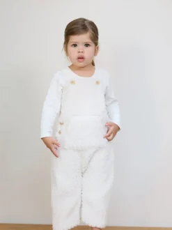 Crème - The Little Tailor Ensemble salopette et body en polaire sherpa épaisse bébé