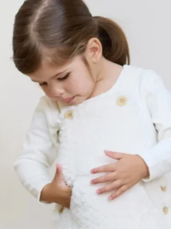 Crème - The Little Tailor Ensemble salopette et body en polaire sherpa épaisse bébé