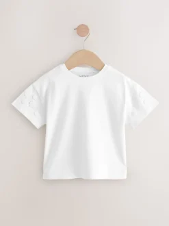 Crème - T-shirt 100% coton Daisy à manches courtes (3mois-7ans)