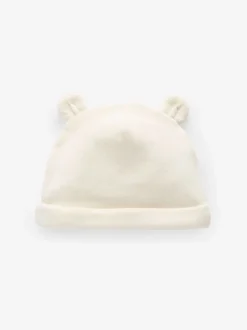 Crème - Velour Bébé Bonnet Chapeaux 2 Lot (0-12mths)