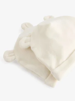 Crème - Velour Bébé Bonnet Chapeaux 2 Lot (0-12mths)