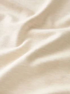 Crème d'avoine - T-shirt Manche courte Col ras du cou lourd