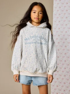 Crème Ditsy Fleur - Sweat à capuche (3-16 ans)