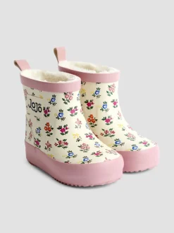 Crème fleuri - Bottes de pluie courtes confortables à imprimé JoJo Maman Bébé