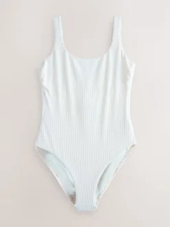 Crème froissée - Maillot de bain Nœud à encolure dégagée avec contrôle du ventre