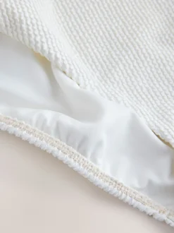 Crème froissée - Maillot de bain Nœud à encolure dégagée avec contrôle du ventre