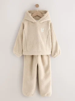 Crème GRWM - Pyjamas deux pièces en polaire (5-16ans)