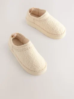 Crème imitation peau de mouton - Flatform Shoot Fleece Lined Slippers