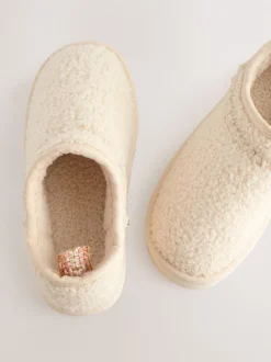 Crème imitation peau de mouton - Flatform Shoot Fleece Lined Slippers