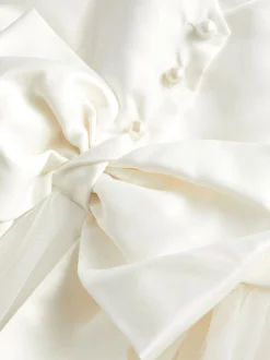 Crème ivoire - Robe Nœud pour Fille Fleurie (3mths-16yrs)