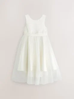 Crème ivoire - Robe Nœud pour Fille Fleurie (3mths-16yrs)