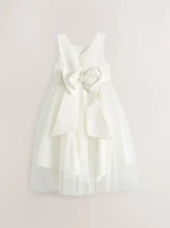 Crème ivoire - Robe Nœud pour Fille Fleurie (3mths-16yrs)