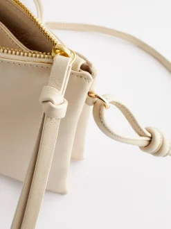 Crème ivoire - Sac à bandoulière en cuir