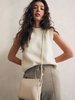 Crème ivoire - Sac à bandoulière en cuir